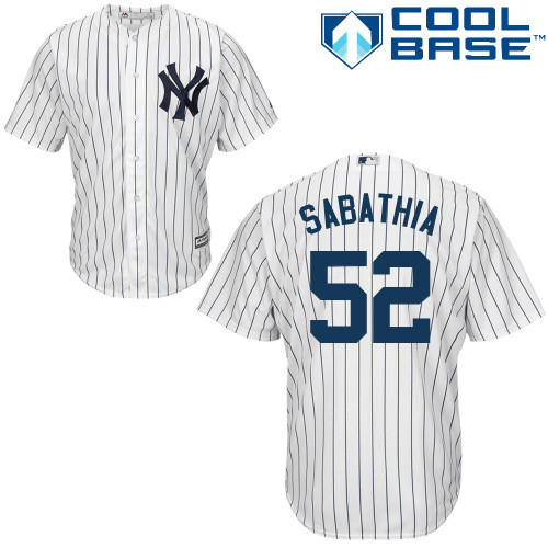 Yankees #52 C.C. Sabathia Stitched White Youth MLB Jersey